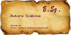 Butora Szabina névjegykártya